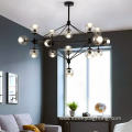 Vintage multi glass black metal chandelier